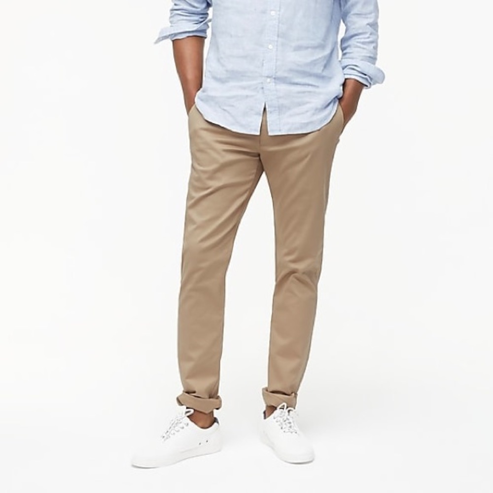 J.Crew Factory Straight-Fit Flex Khaki Pant 34/34 British Khaki Beige Item H3186
